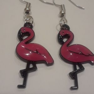Handmade Beautiful Silver Plated Flamingo Earrings
